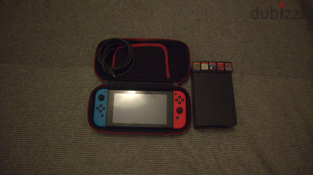 Nintendo Switch HD With 5x Games + HDMI + Charger 2