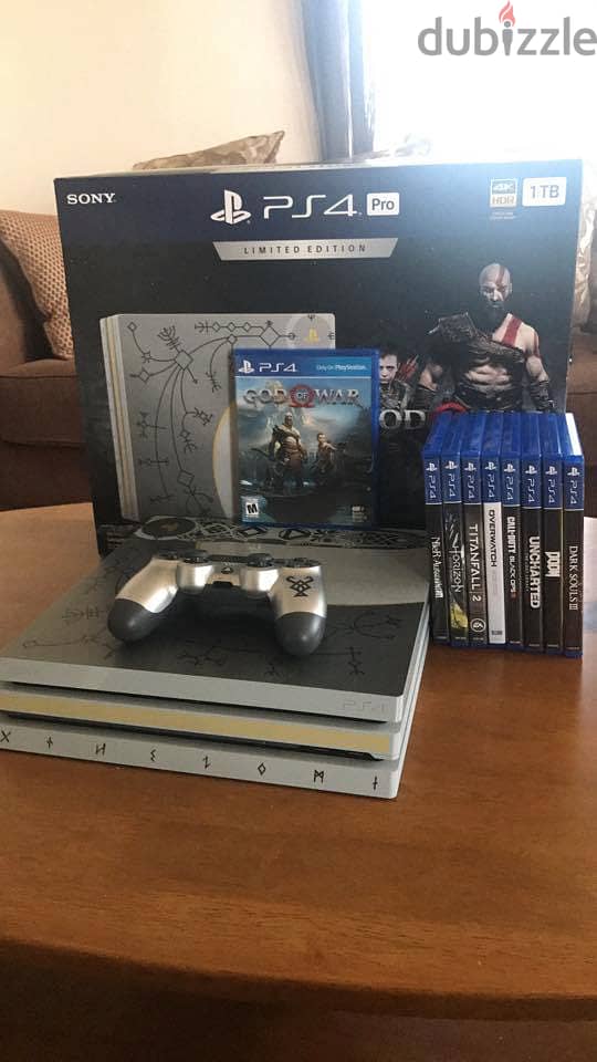 Ps4 pro console God Of War Edition 1tb CiB With Extra Controller And 2