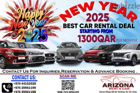 HAPPY NEW YEAR 2025 RENTAL DEAL ! STARTING FROM 1300 QAR ! 39961199