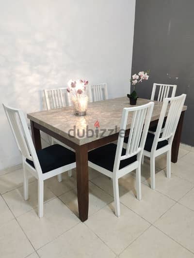 dining table with 6 chair for sale