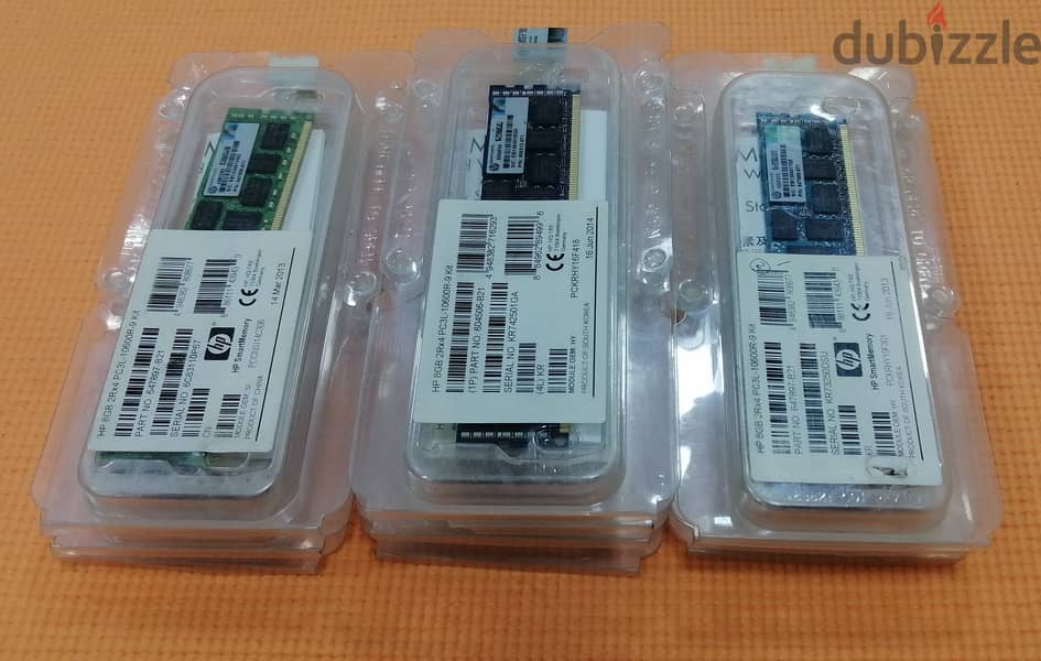 SERVER RAM (NEW) 8GB RAM  HP Brand  2R X 4 DDR 3L 10600R 0