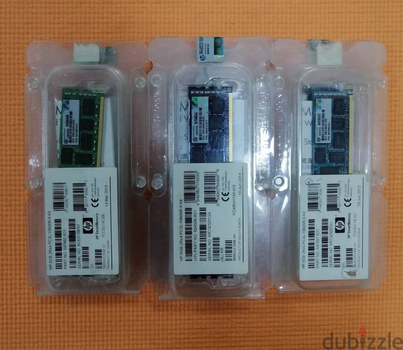 SERVER RAM (NEW) 8GB RAM  HP Brand  2R X 4 DDR 3L 10600R 2