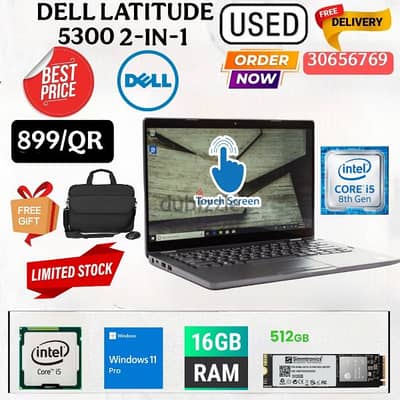 Used laptop Dell 5300 2in1 touchscreen, 16gb ram, 512gb ssd