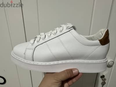 RL White Leather Shoes Womens