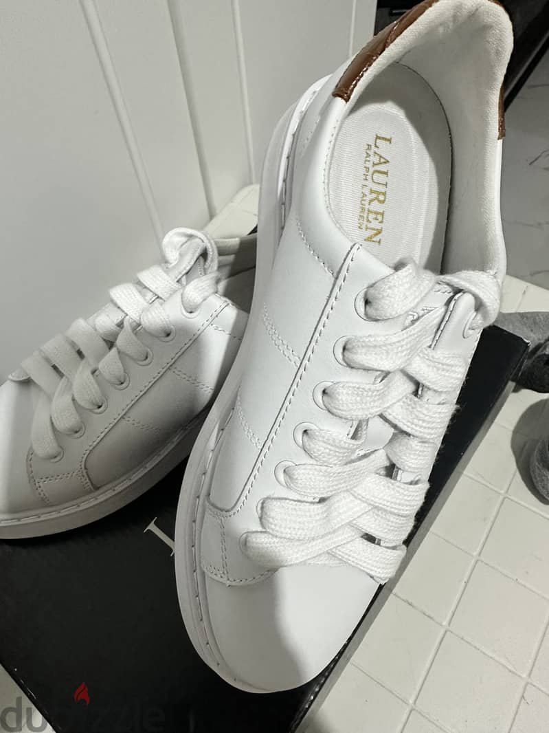 RL White Leather Shoes Womens 2