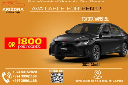 TOYOTA YARIS BRAND NEW CAR FOR RENT