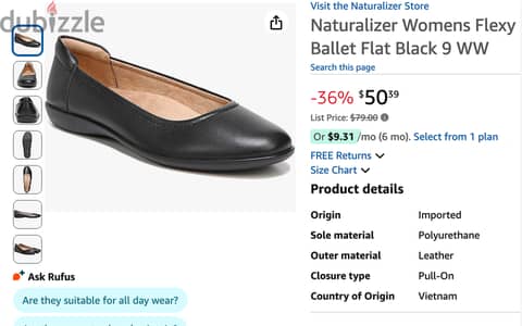 Brand New: Very Low Price Naturalizer Black Shoes Women's Flexy ballet