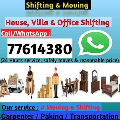 Moving shifting Carpenter house villa office shifting