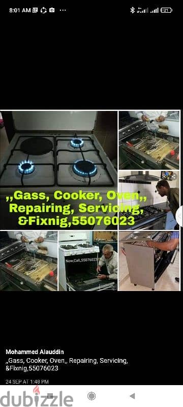 gas stove/oven/cooker, electronic  and servicing,repairing  mobile,