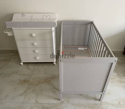 Crib and changing table