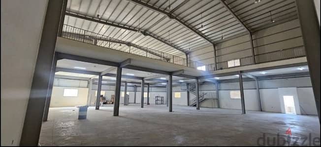 2000-SQM warehouse + 15 rooms for rent in birkat al awamer