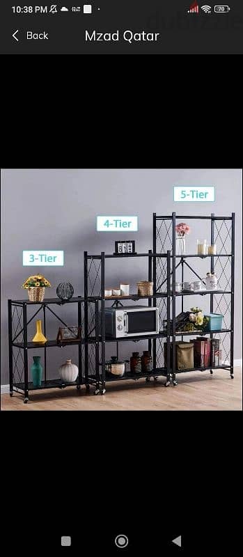 Heavy Duty Foldable Metal Storage Rack with Movable While