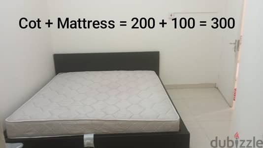 COT, MATTRESS, CUPBOARD, MAKEUP TABLE, CHAIR