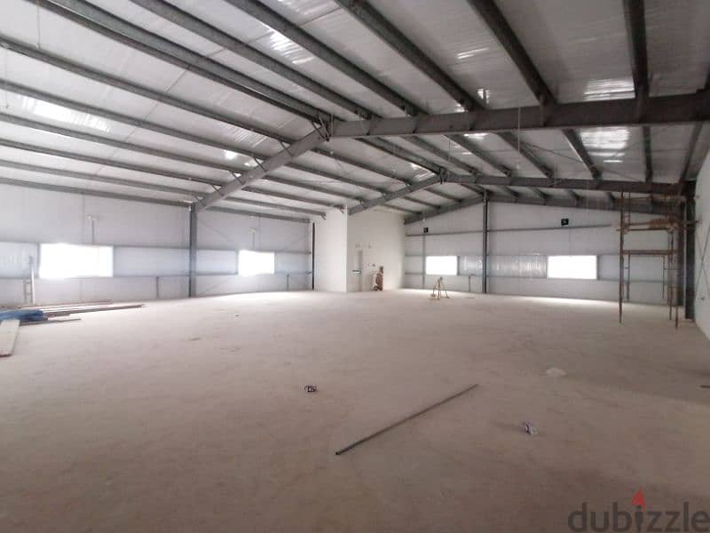 1000-SQM warehouse + 9 rooms for rent in birkat alawamer 4