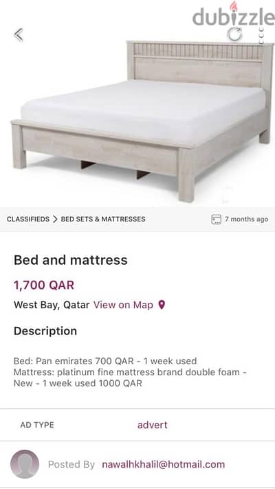 Bed and mattress