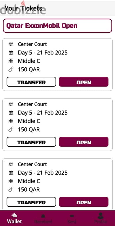 Tennis tickets semifinals