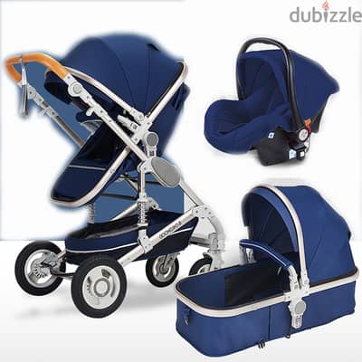 Luxury Baby Stroller 2 in 1 Newborn Pram Foldable Infant Pushchair Bas