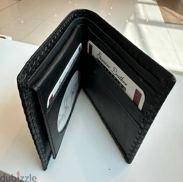 Genuine leather Men Wallet in Black 2