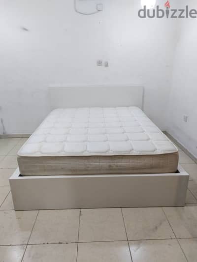 Queen size bed with mattress for sale IKEA