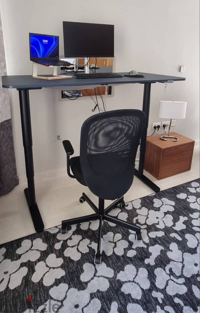 Ikea Electronic Standing Desk + Armchair 1