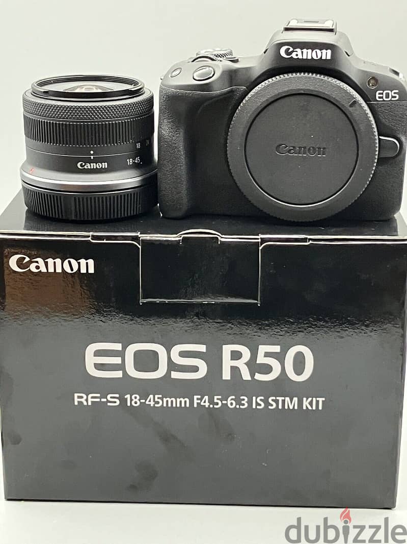 Canon - E O S R 50 4K Mirrorless 2 Lens Kit RF-S 18-45mm 0