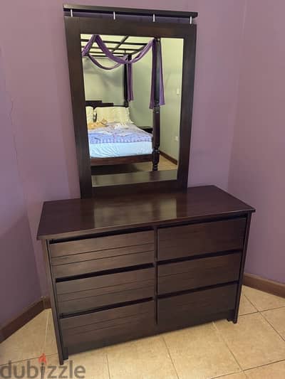 Wooden Dresser with Mirror