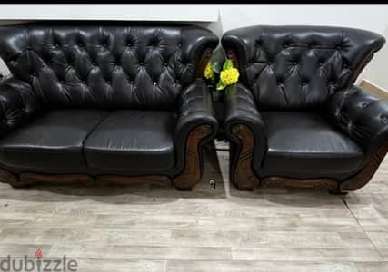 American Best Quality Black Leather Sofa