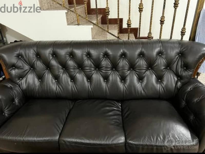 American Best Quality Black Leather Sofa 1