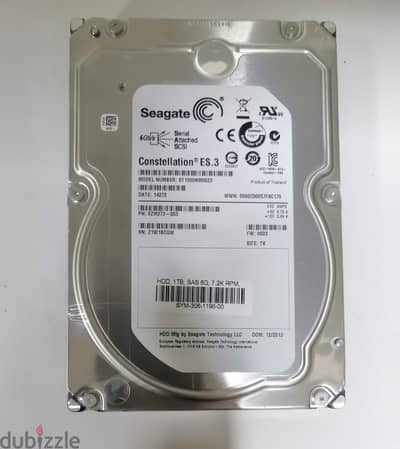 1TB SAS Hard Disk – Seagate Brand  HDD 1TB SAS 6G 7.2K RPM