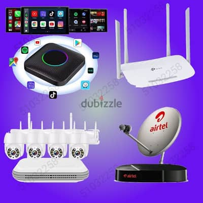 satellite CCTV internet router installation