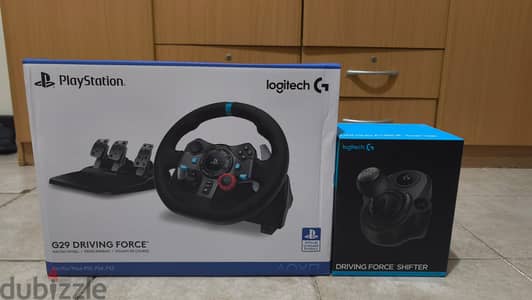 logitech G29 gaming wheel with gear shifters