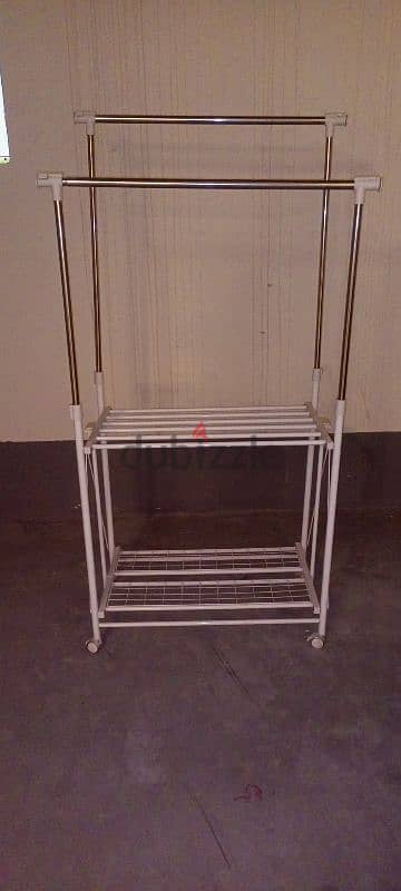 Cloths Drying And Hanging Rack Twin ,Stainless Steel,foldable,Wheels 1