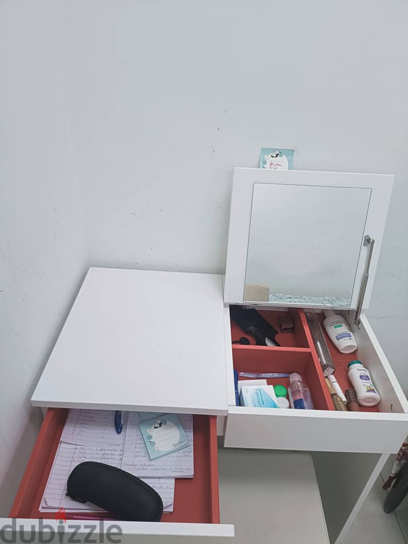 Ikea white dressing table ( 70 x 42cm ) with matching chair 1