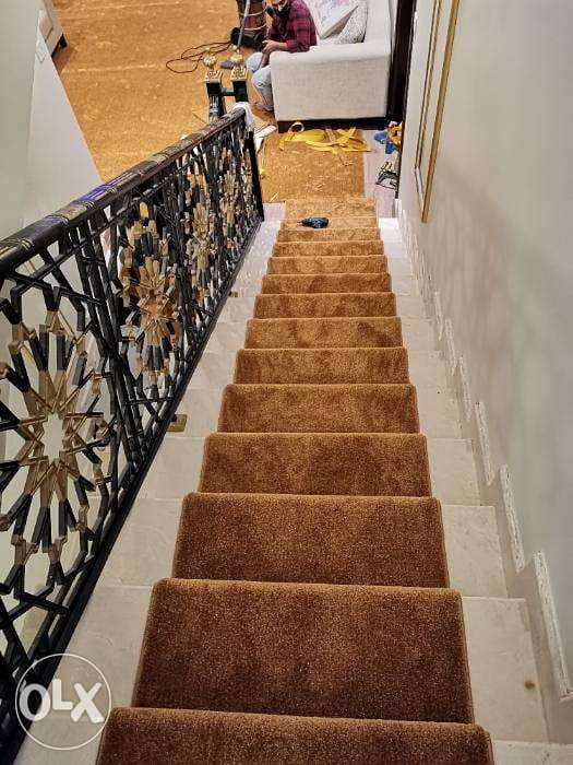 Stairs carpets in qatar /سجاد الدرج 0