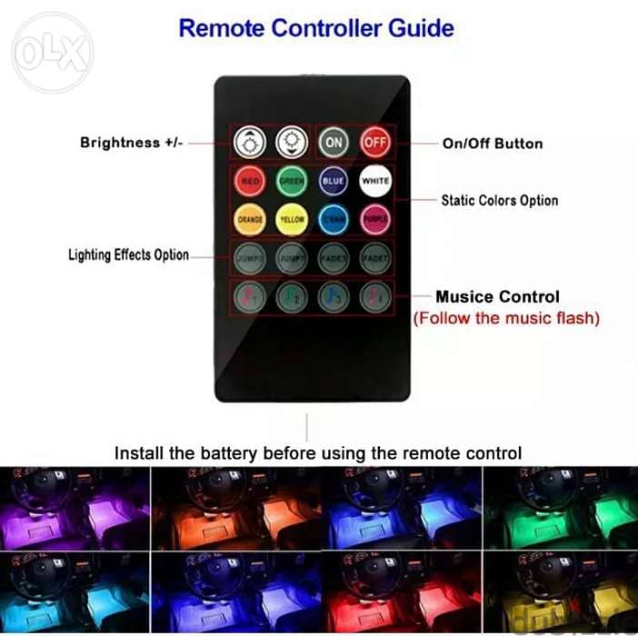 Car Ambience floor light with remote control (Brand New) 2