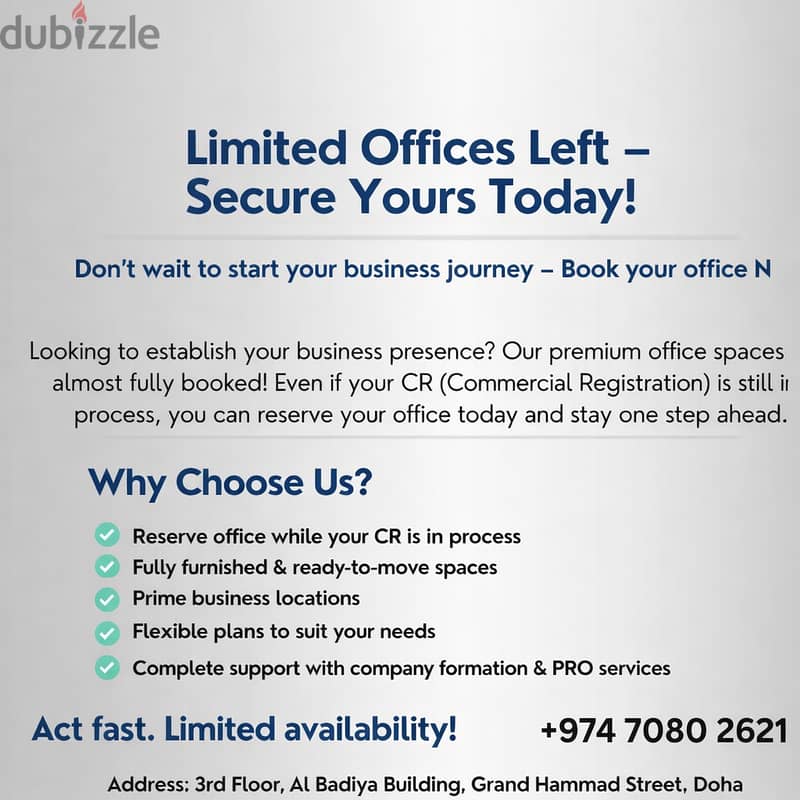 Limited Offices Left – Secure Yours Today! 1