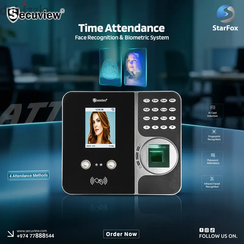 Secuview Face Recognition Biometric Time Attendance System