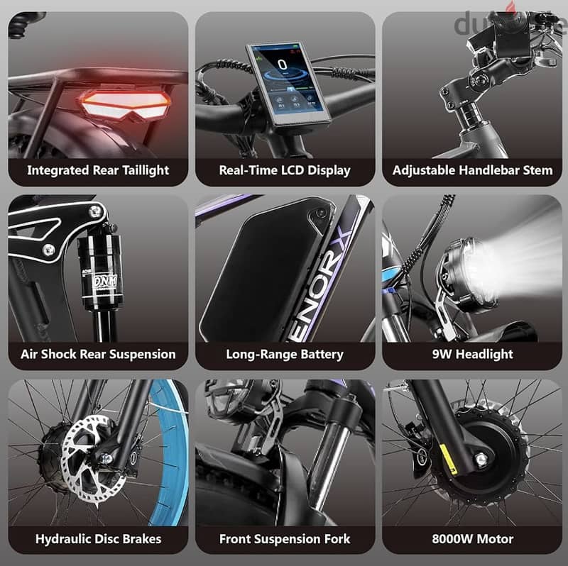 MENORX 8000W Dual Motor Electric Bike for Adults 4