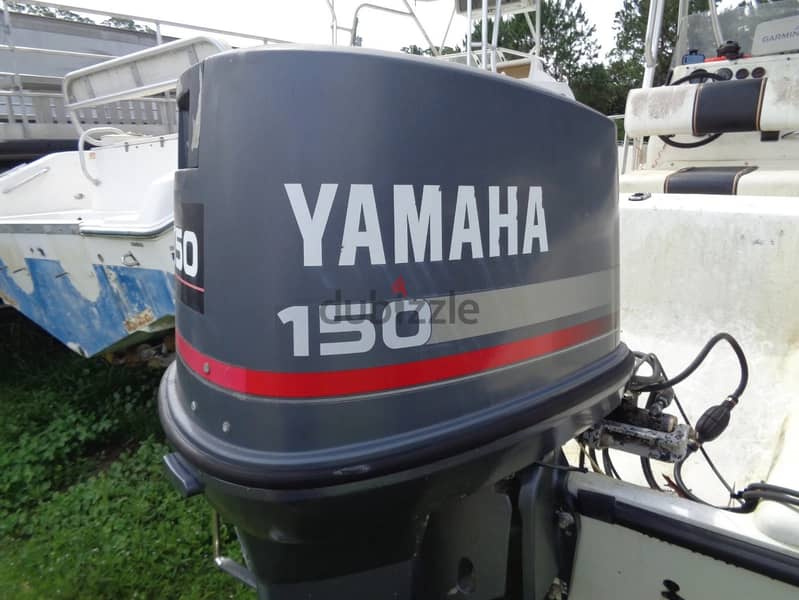 USED 1997 YAMAHA 150HP 25" 2 STROKE OUTBOARD BOAT MOTOR ENGINE C150TXR 1