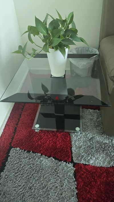 glass coffee table plus side table