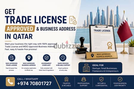 Get your trade license Rukhsa in Qatar with MOCi approved Business add