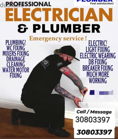 House Maintenance Electrician Plumber call/whatsapp 30803397