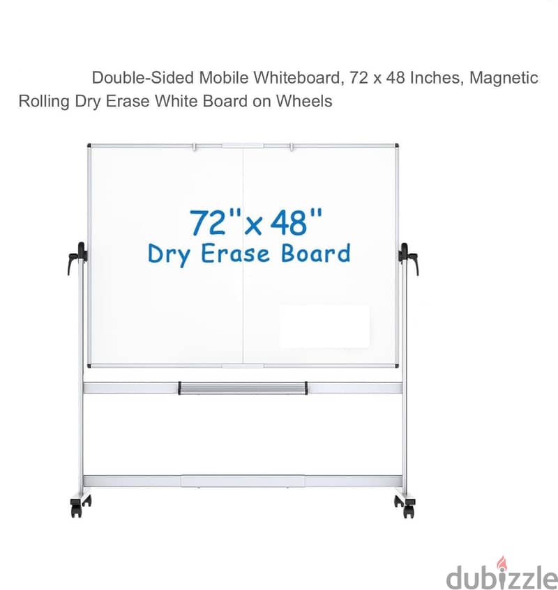 Magnetic Dry Erase White Board On Wheels 1