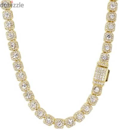 Men's 22-Inch Iced-Out Cluster Chain