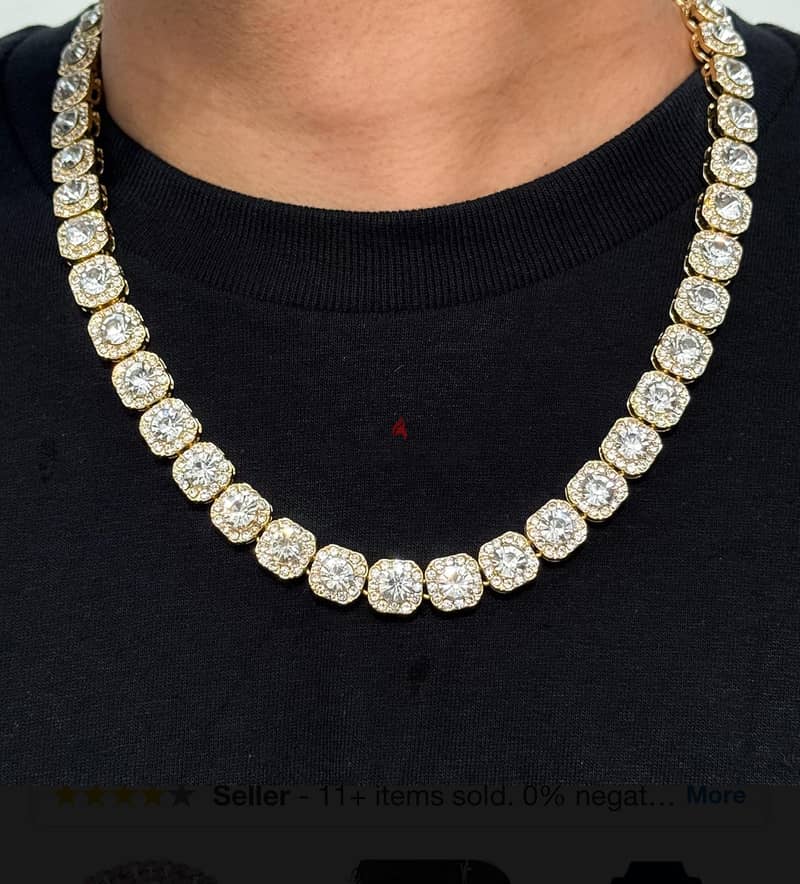 Men's 22-Inch Iced-Out Cluster Chain 1
