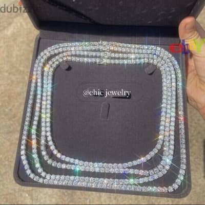 2-6mm 6"-24" Real VVS1 D Moissanite Tennis Chain 925 Silver Pass Diamn