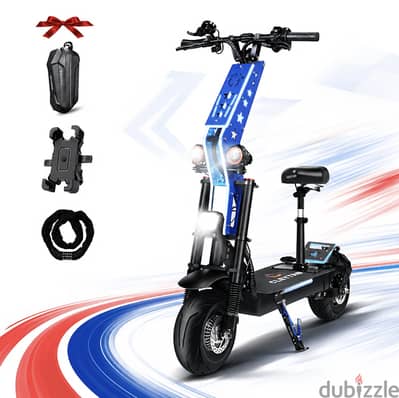 Electric Scooter Motor 6000W 60V38Ah, 55 MPH Full Suspension