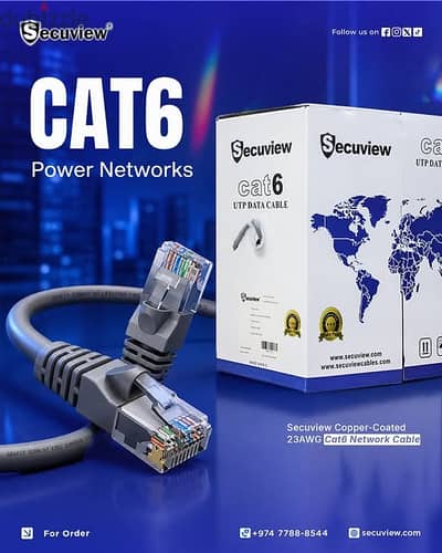 Secuview 23AWG CCA CAT6 305M Network Cable