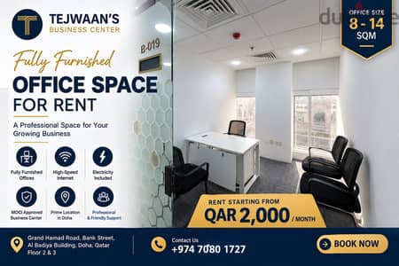 Fully Furnished Office Space for Rent in Doha