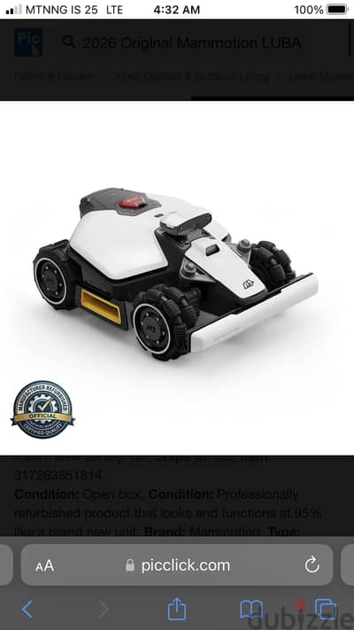 Mammotion LUBA mini AWD 800 Robot Lawn Mower 0.2 Acre 80%Slope Cutting
